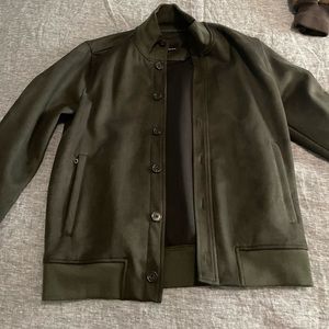 Banana Republic Olive Vegan Suede Jacket